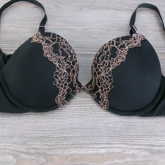 Soma MEMORABLE Padded Push Up Bra with Gold Lace Trim 34C - Picture 2 of 7